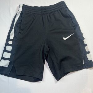 Nike Dri-Fit Shorts Basketball Boy's Youth‎ Medium Drawstring Waist Black White